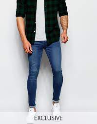 exclusive to asos waven jeans extreme super skinny fit mid rise soft blue at asos com skinny jeans men super skinny jeans tight jeans men