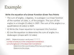 Which set of points could represent a linear function? 6 5 Slope Point Form Of The Equation For A Linear Function Ppt Video Online Download