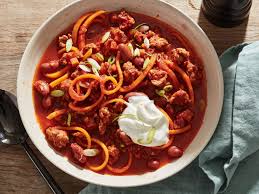 Turkey Chili With Butternut Squash Noodles Recipe Butternut Squash Noodle Food Network Recipes Squash Noodles Recipes