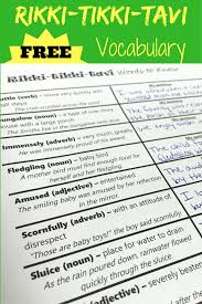 Free Rikki Tikki Tavi Vocabulary Actcivity Introduce Story Vocabulary Before Reading Th Narrative Writing Activities Vocabulary Teaching Middle School English
