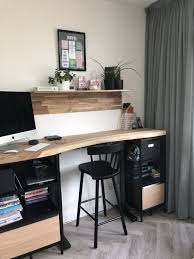 Hoog Zit Sta Bureau Met Bekant Kastjes Van Ikea In 2021 Ikea Slaapkamerideeen Huisinrichting