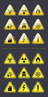 Icons Warning Signs Of Danger Warning Signs Sign Art Paper Models