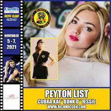 Please welcome Peyton List to Rhode Island Comic Con, presented by Cardi's  Furniture & Mattresses, November 5-7, 2021 at the Rhode Island Convention  Center and Dunkin' Donuts Center Providence! Buy tickets at