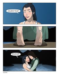 I like isaia's headcanon that kyoshi had a female lover, so there she is in the background :) /edit: Just Two Friends Having A Close Private Moment