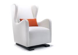 Graco nursery glider elite gliding baby infant swing bouncer takes less space. Non Toxic Monte Design Modern Nursery Furniture Modern Vola Glider White With Orange Pillow Sh Nursery Glider Chair Nursery Glider Modern Nursery Furniture