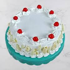 We ship right to your door! Cream Round Shape White Forest Cake Piya Cake