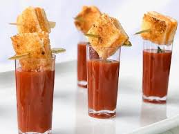 To keep it all cool, freeze a block of ice in a wide shallow bowl. Baked Grilled Cheese Sticks Appetizer W Tomato Soup Shooter Aleka S Get Together