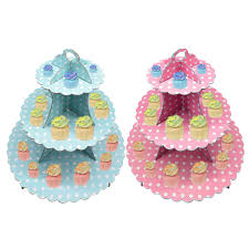 Make your baby shower a memorable one with best baby shower centerpieces. 2 Pcs Cardboard Cupcake Stand Zuzer 3 Tier Blue Pink Cake Stand For Baby Shower Wedding Birthday Party Fashion Dot Pattern Cupcake Dessert Tower Fruit Storage Rack Buy Online In Dominica At