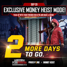 Garena has partnered with netflix for a free fire x money heist crossover event set to kick off this september. Garena Free Fire Only Two More Days Before Our Money Heist Peak Day On The 20th A New And Exclusive Game Mode Money Heist Is Waiting For You To Play