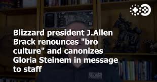 Allen brack has been with blizzard for 15 years, working as executive producer on the world of warcraft franchise before becoming president of blizzard. Blizzard President J Allen Brack Renounces 8220 Bro Culture 8221 And Canonizes Gloria Steinem In Message To Staff Game World Observer