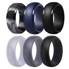 Harky Homn Silicone Wedding Ring For Men 6 Packs Silicone Rubber Wedding Bands Breathable Rubber Wedding Band Mens Wedding Rings Mens Wedding Rings Tungsten