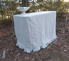 Floor Length Tablecloth Fitted Slipcover Table Cloth Custom Etsy In 2020 Custom Table Cloth Table Cloth Slipcovers