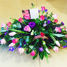 Magical, meaningful items you can't find anywhere else. Funeral Spray In Basket Of Spring Flowers Tulips Roses And Other Spring Flowers Funeral Flowers Order Online