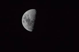 Half black and half white background with two arrows in front pointing in oppisite directions also black and white. Hd Wallpaper Half Moon On Pitch Dark Sky Photography Of Moon Planet Black And White Wallpaper Flare