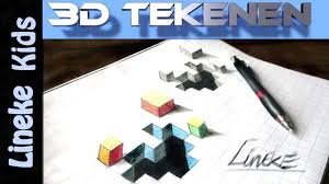 3d Tekening Gat Tekenen En Kubus In Stappen Voor Beginners Tekenen 3d Tekeningen Tekenen Voor Kinderen