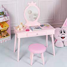 Solid craftsmanship, intricate details and added extras to take your space to the next level. Gymax Kids Vanity Makeup Table Chair Set Make Up Stool Play Set For Children Pink Walmart Com Walmart Com