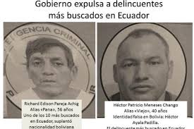 Ecuador agradece a Bolivia por capturar a delincuentes de ese país