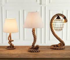 2 Pcs Set Rope Lampshade Design Ocean Themed Lighting Rustic Etsy Rustic Table Lamps Retro Living Room Decor Lampshade Designs