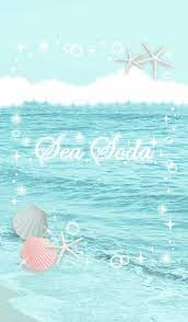 It Is Cute Theme Which Inlaid The Sea Of The Soda Water With Shells Shiningly I Take One Wanting To Become A F Summer Refreshments Blue Wallpapers Cute Themes