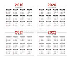 01 día del contador en colombia. Anos 2019 2020 2021 2022 Calendarios Ilustracion Del Vector Ilustracion De Calendarios 2020 121807449