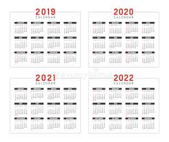 01 día del contador en colombia. Anos 2019 2020 2021 2022 Calendarios Ilustracion Del Vector Ilustracion De Calendarios 2020 121807449