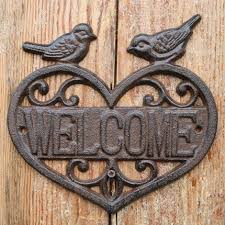 Iron anniversary gifts for a 6th wedding anniversary. A Pair Of Lovebirds Welcome Sign Greeter Cast Iron Garden Stake By Gifts Decor Lovebirds Aliexpress