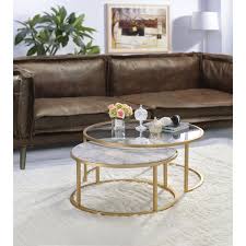 4.6 из 5 звездоч., исходя из 15 оценки(ок) товара(15). Metal Framed Nesting Coffee Tables With Glass And Marble Tops Set Of Two Gold Overstock 27887003