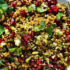 Rick Stein Freekeh Salad Middle Eastern Inspired Recipe Recipe Freekeh Recipes Pomegranate Seeds Recipe Pomegranate Recipes