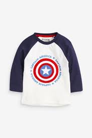 Captain shirt superhero shirt compression sports shirt fitness gym base layer. Kaufen Sie Captain America T Shirt Mit Langen Raglanarmeln 3 Monate Bis 8 Jahre Bei Next Deutschland