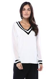 Cift Renk Kollari Sifon V Yaka Triko V Yaka Triko Renkler