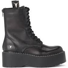 lennox black leather ankle boots