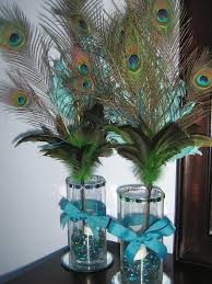Pin By Jessica Zak On Neat Ideas Peacock Wedding Centerpieces Peacock Centerpieces Feather Decor