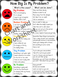 How Big Is My Problem Chart And Worksheet Social Skills