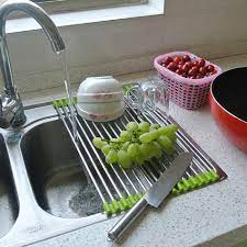 Culinary events & classes · innovative cooking 2 Colors Multipurpose Roll Up Dish Drying Rack Stainless Silicone Colander Foldable Sink Drainer Tray Storage Rack Cozinha Silicone Colander Foldable Colandersink Colander Aliexpress