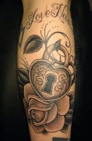 With this design, the key may be made with a heart or the lock may be designed as a heart. 61 Impressive Lock And Key Tattoos