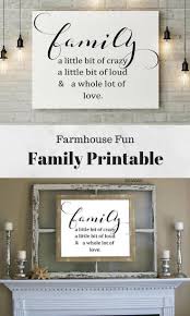 Fun Farmhouse Style Printable Family A Little Bit Of Crazy A Little Bit Of Loud Printable Farmhouse Decor Wall Decor Quotes Wall Art Quotes Home Decor Quotes