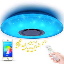 Runde modelle haben durchmesser zwischen 26 und 80 cm. Sternenhimmel Deckenleuchte Led Mit Fernbedienung Dimmbar Farbwechsel Deckenlampe Mit Bluetooth Lautsprecher 36w Wifi Arb Plafonnier Led Lampe De Plafond Led