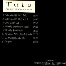 .g they say it's my fault but i want her so much c wanna fly her away where the sun and rain dm come in over my face, wash away all the shame am f e am c yes, i've lost my mind. All The Things She Said By T A T U Single Universal Tatuprm02 Reviews Ratings Credits Song List Rate Your Music
