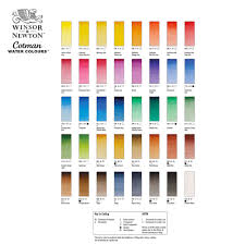 Winsor Newton Cotman Hand Painted Color Chart