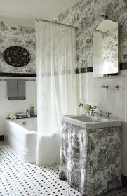 Black And White Toile Wallpaper Bathroom Toile Bathroom Google Search Country Style Bathrooms French Country Bathroom French Country Kitchens