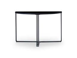 Matt black frame console table. Finn Demi Lune Console Table Black Glass Top Black Frame