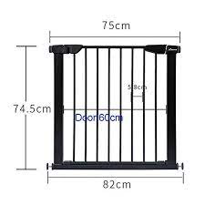 Baby Gates Black Baby Gates For Stair Hallways Pressure Mount Metal Dog Gate For Pet Self Closing Walk Thru Door 75 16 Baby Gate For Stairs Baby Gates Dog Gate
