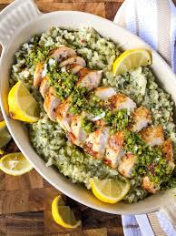 Chicken Pesto Risotto Three Olives Branch Recipe In 2020 Pesto Chicken Italian Dinner Recipes Risotto