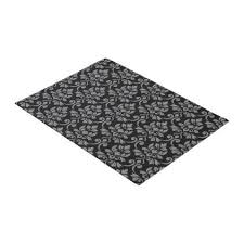 Black And White Doormat Feuille Damask Pattern Gray On Black Doormat Doormats Home Living Damask Pattern Door Mat Damask