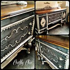 Hand Painted Vintage Buffet Black Painted Furniture Painted Furniture Cabinets Sideboard Furniture