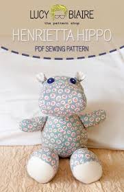Henrietta Hippo Stuffed Animal Pattern Animal Sewing Patterns Sewing Stuffed Animals Stuffed Animal Patterns