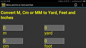 Millimeter (mm) centimeter (cm) meter (m) kilometer (km) inch (in) foot (ft). M Cm Mm To Yard Feet Inch Converter Tool For Android Apk Download