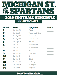 2019 Michigan State Spartans Football Schedule Michigan State Football Michigan State Spartans Football Michigan State
