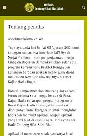 Maybe you would like to learn more about one of these? 40 Hadis Tentang Sifat Sifat Allah Pour Android Telechargez L Apk