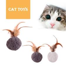 5pcs Funny Pet Toy Ball Dog Cat Play Squeaky Squeaker Feather Mint Toy Cat Teaser Playing Ball Cat Toy Chew Ball Kitten Toys Pet Toys Cat Toys
